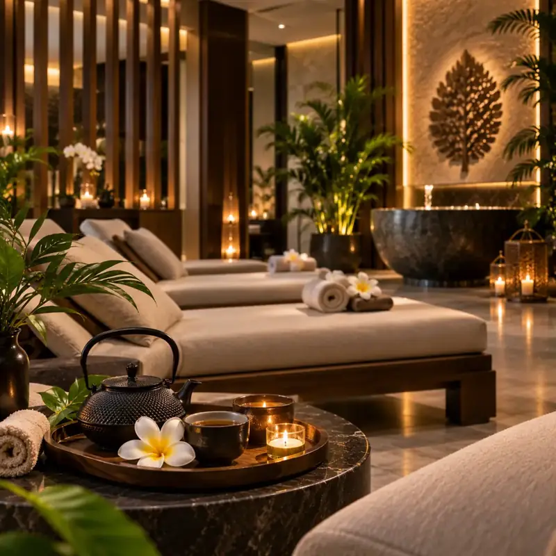 Tea served in the lounge after a treatment